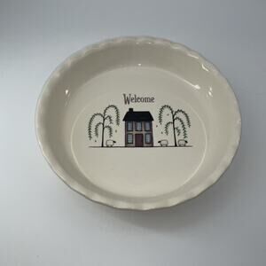 Nantucket "Welcome" 10" Pie Plate Dishwasher, oven, microwave safe